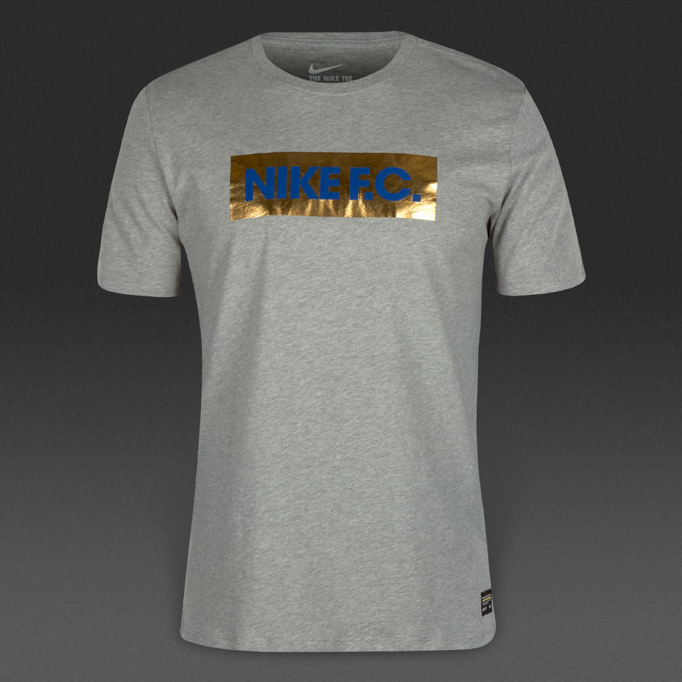 Nike F.C. Foil Tee Dark Grey Heather / Gold Foil for Men